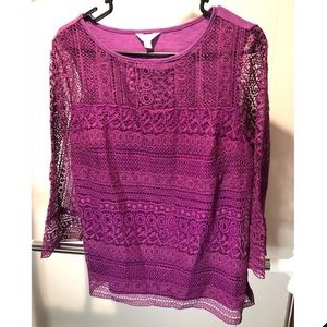 Purple Lace Shirt, ADIVA, L